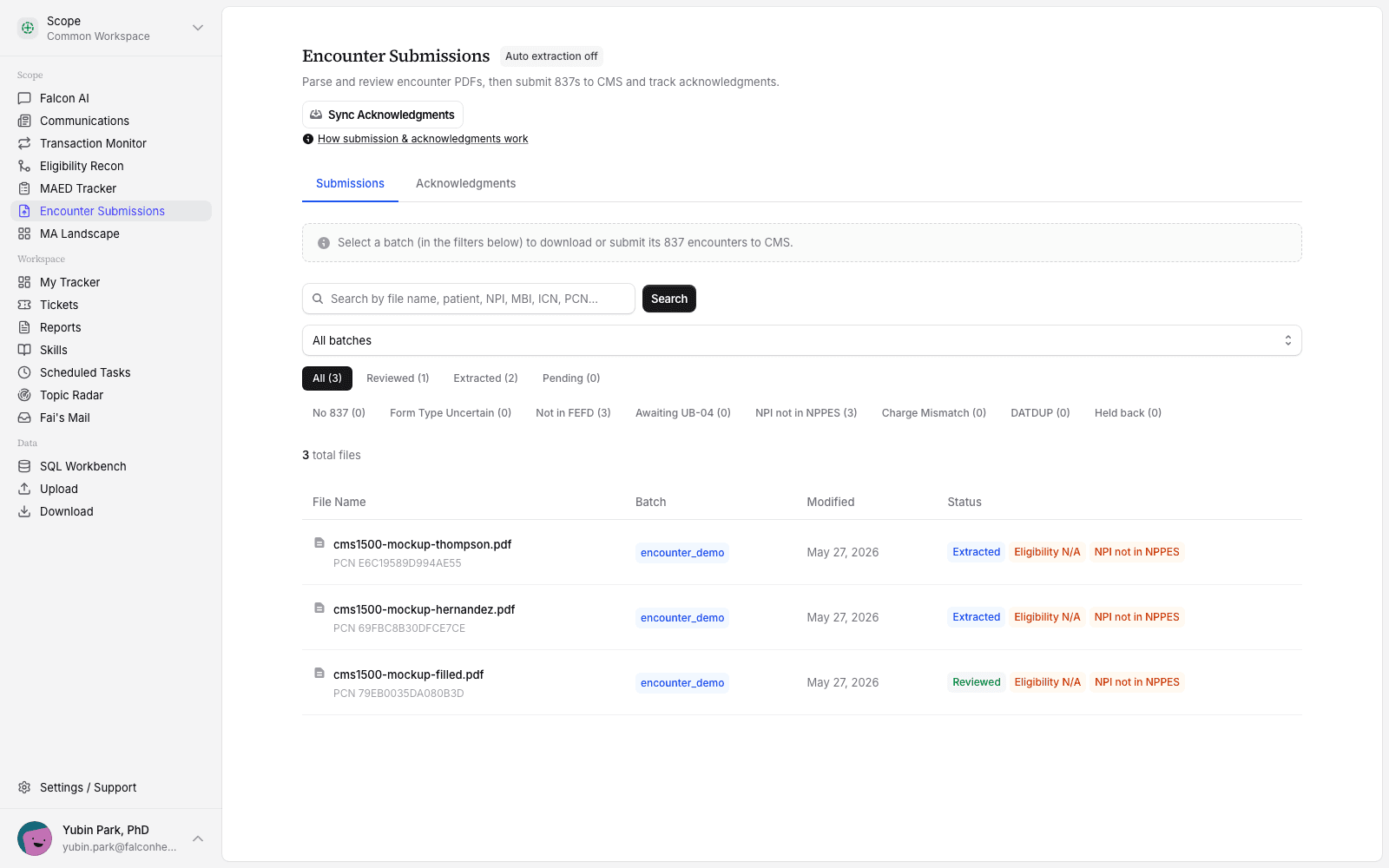 Scope product interface